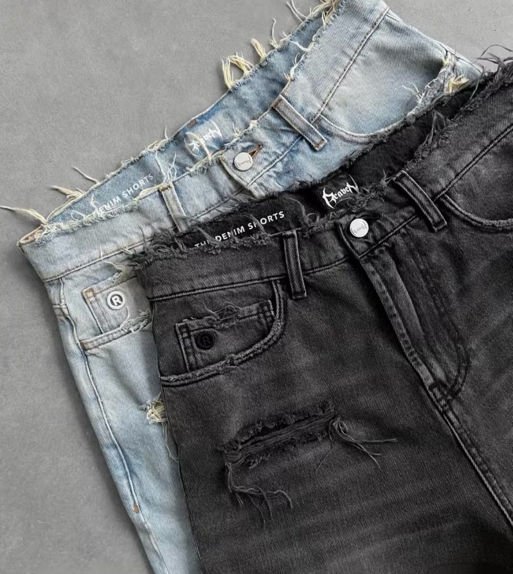 Distressed Denim Shorts