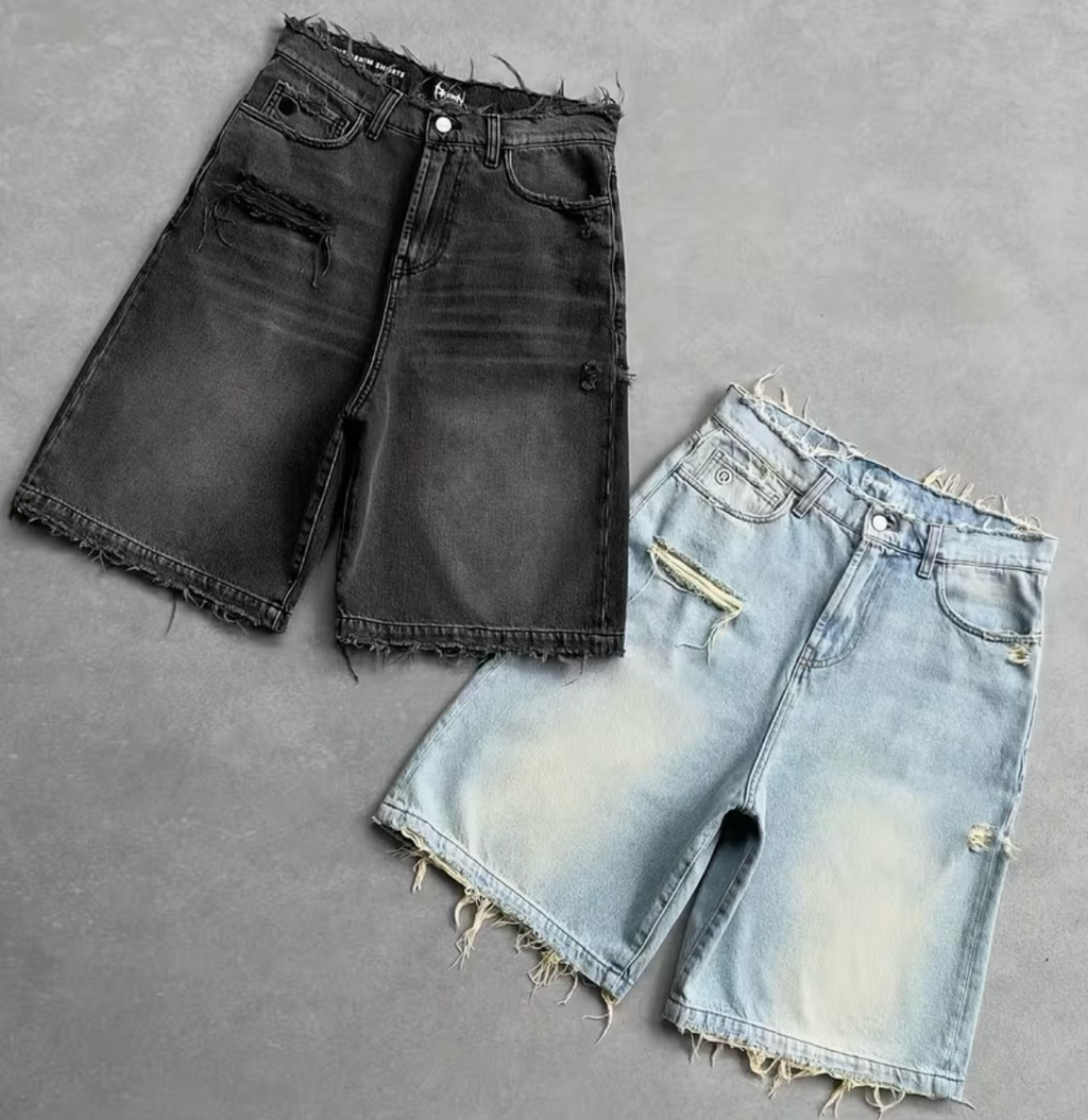 Distressed Denim Shorts